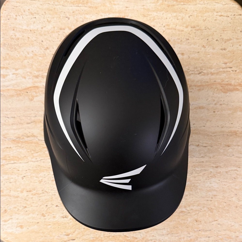 Sleek Black Riding Helmet with White Accents